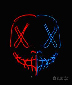 Maschera LED "The Purge" Bicolore – NUOVA con Scat