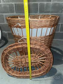 Cesto portabiancheria vimini con coperchio