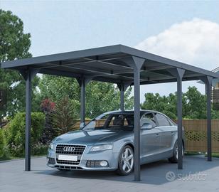 Tettoia Per Auto Tetto Piano In Acciaio 284x546cm