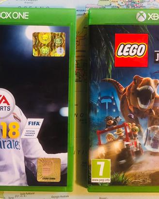Fifa18 e Lego Jurassic World per Xbox One