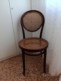 Coppia di sedie stile Thonet paglia di Vienna
