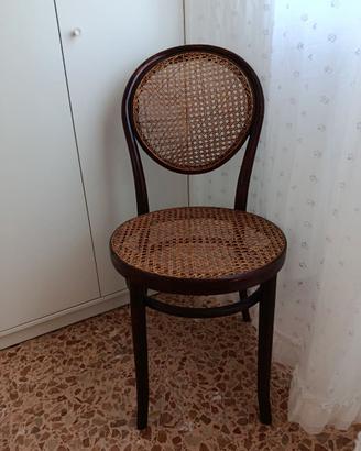 Coppia di sedie stile Thonet paglia di Vienna