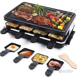 NUOVA Raclette Grill per 8 Persone Piastra Griglia