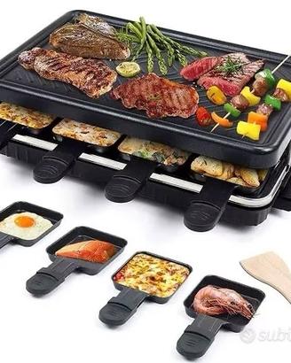 NUOVA Raclette Grill per 8 Persone Piastra Griglia