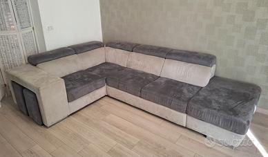 Divano angolare estensibile con penisola contenito
