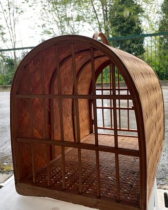 Trasportino per gatti in rattan