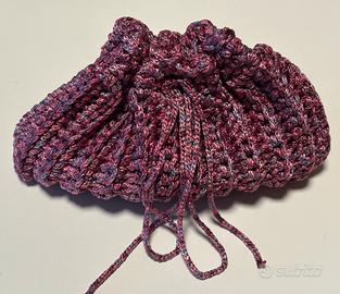 Bustina morbida arricciata viola mélange