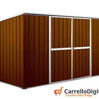 Casetta giardino in Acciaio 345x186cm legno scuro