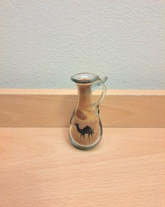 Piccola bottiglia decorativa sabbia e dromedari