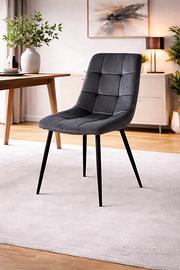 Sedie in velluto grigio