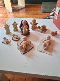lotto statuine arte sacra bambinelli gesù e angeli