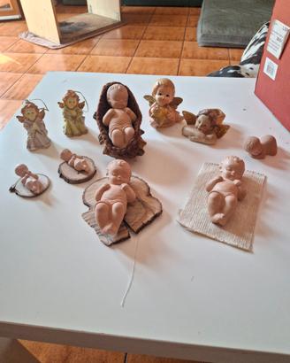 lotto statuine arte sacra bambinelli gesù e angeli