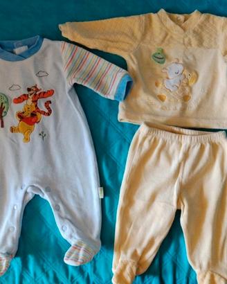 Set 7 tutine neonato in ciniglia 1-3 mesi