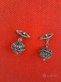 Gemelli in filigrana d'argento anni'50 artigianali