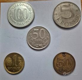 Monete diversi paesi  5pz.