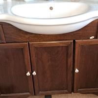 Mobile bagno legno  arte povera con specchiera 