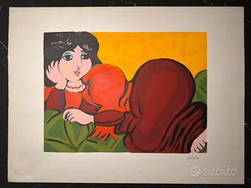 Domenico Cantatore, Odalisca VII , litografia PdA