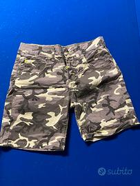 bermuda jeans a fantasia militare
