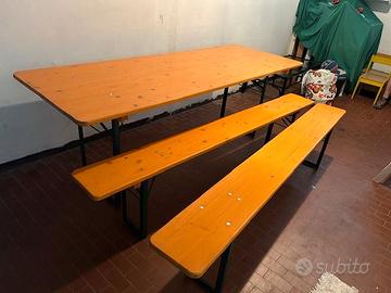 TAVOLO + 2 PANCHE IN LEGNO