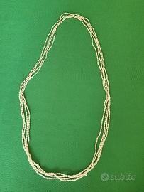 Collana 4 Quattro fili perle di fiume perline