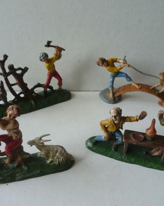 Presepe statuine pastori diorami  4 PZ. anni 60