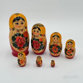 Matrioska vintage in legno 7 pezzi