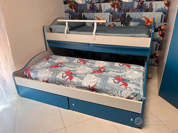 Letto a castello con letto estraibile
