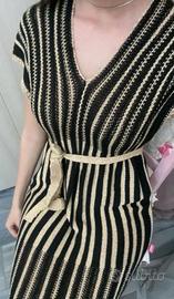 Vestito donna nero e oro lurex 