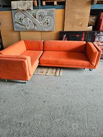 Divano letto angolare arancione 