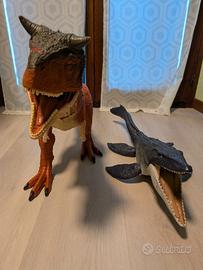 Carnotauro e Mosasauro giganti Mattel