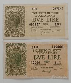 35#. Banconote 2 Lire (tutte le firme).