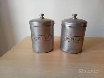Barattoli Caffé e Zucchero in alluminio anni '60