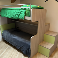 Letto a castello ZALF Mobili con scala contenitore