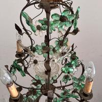 Lampadario con inserti in vetro