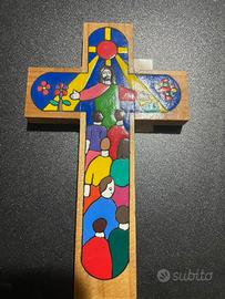 Croci legno Gesu risorto /pace 3 pezzi