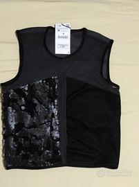 Top in velluto e paillettes 