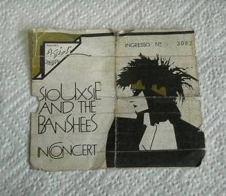Ticket SIOUXSIE AND THE BANSHEES italian tour 1984