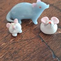 Set 3 topolini in vetro