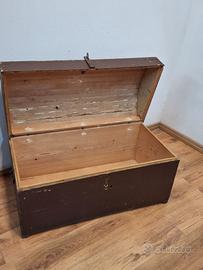 Baule Cassapanca Antica con Coperchio a Botte - Fi