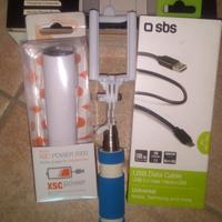 Casse portatili-selfie stick-power bank-cavo dati