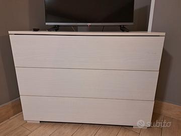 Cassettiera 3 Cassetti Larice Bianco