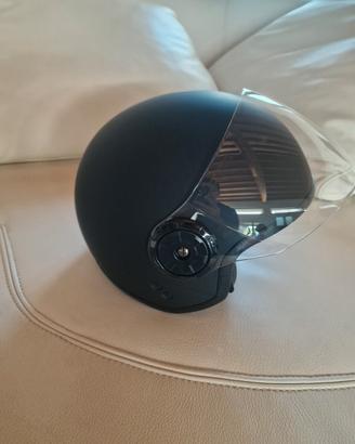 Casco jet nero opaco 