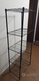 Scaffale in metallo alluminio colore nero
