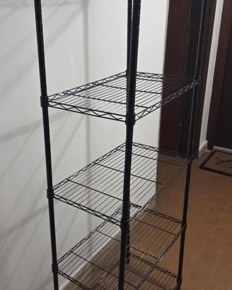 Scaffale in metallo alluminio colore nero