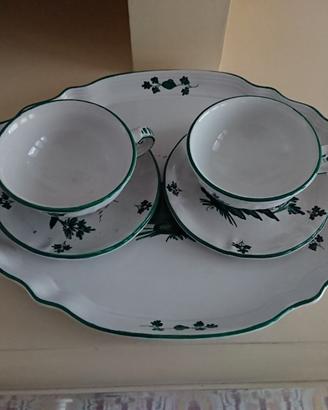 vassoio e tazze Ceramica Artistica Imola