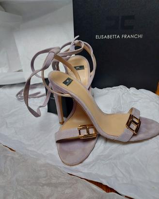 Sandali Elisabetta Franchi in Camoscio Lilla
