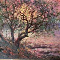 PREGEVOLE PAESAGGIO OLIO SU TELA 35X50 CONTROLUCE