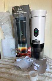 Macchinetta del caffè portatile, bianca. Nuova