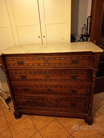 Settimino/cassettone alto 4 cassetti 1920