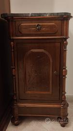 comodino antico legno massello 